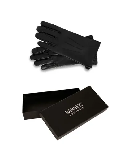 Barneys Originals Womens Gift Boxed Black Classic Leather Glove