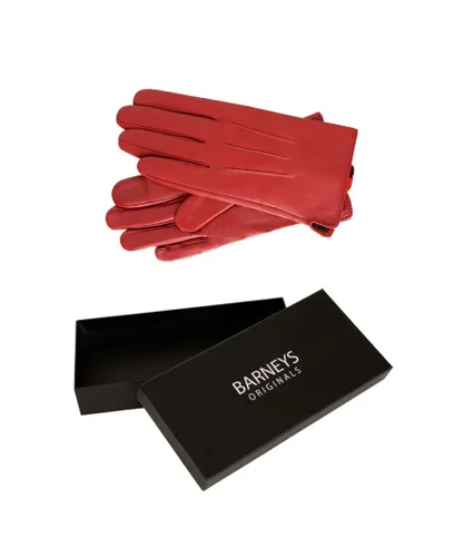 Barneys Originals Womens Gift Boxed Red Classic Leather Glove