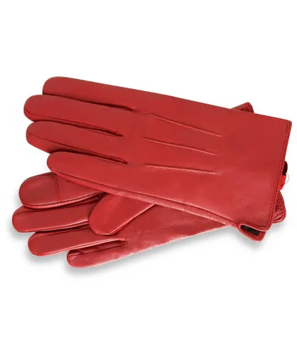 Barneys Originals Womens Red Classic Leather Glove