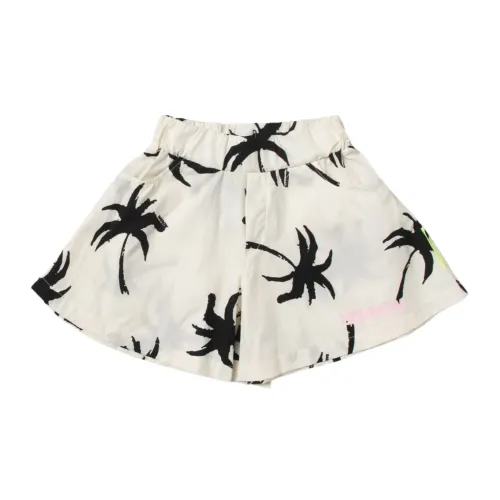 Barrow , Cream Palm Print Shorts ,Beige female, Sizes: