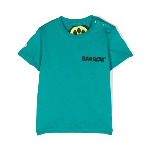 Barrow , Green Logo Print T-shirts and Polos ,Green unisex, Sizes: