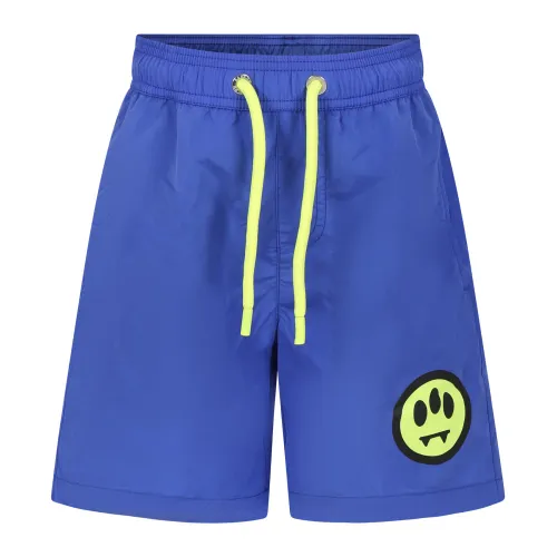 Barrow , Light Blue Swim Shorts with Logo ,Blue male, Sizes: