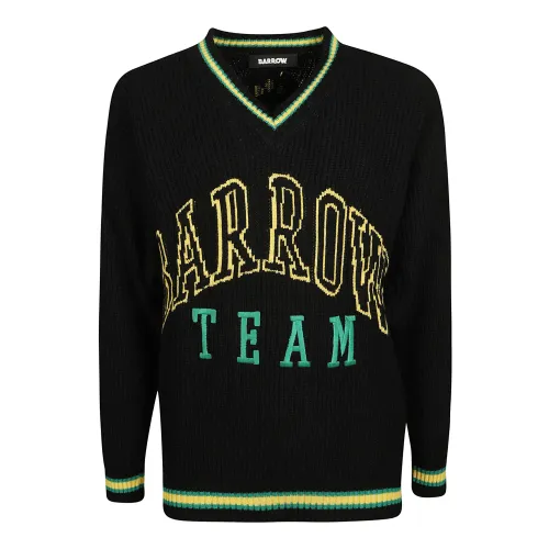 Barrow , Nero V-Neck Sweater ,Black male, Sizes: