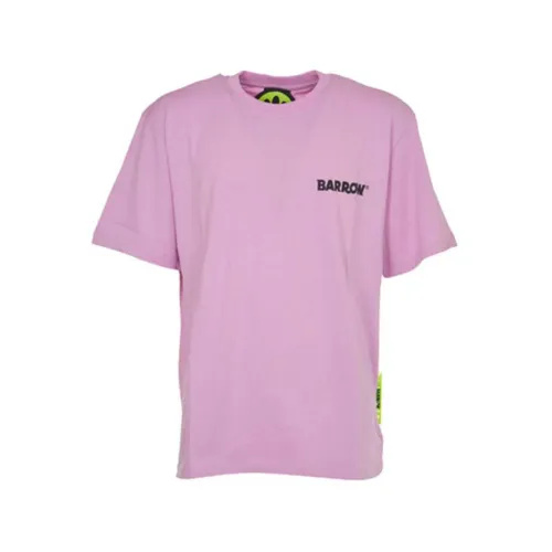 Barrow , Pink Logo T-Shirt in Pure Cotton ,Pink male, Sizes: