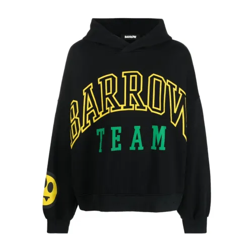 Barrow , Unisex Hoodie Sweaters/Knitwear ,Black male, Sizes:
