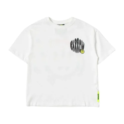 Barrow , White Smiley Print Kids T-shirt ,White female, Sizes: