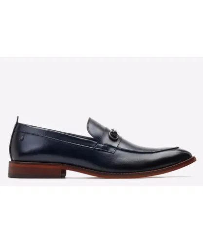 Base London Mens Coda Washed Navy Loafers Leather