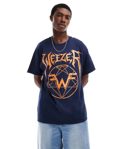 Basic Pleasure Mode Weezer license t-shirt in blue