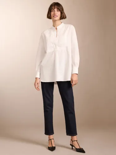 Baukjen Tess Pleated Yoke Organic Cotton Shirt, Pure White - Pure White - Female