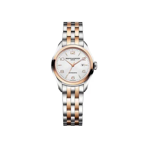Baume et Mercier , Bicolor Clifton Automatic Round Watch ,White female, Sizes: ONE SIZE