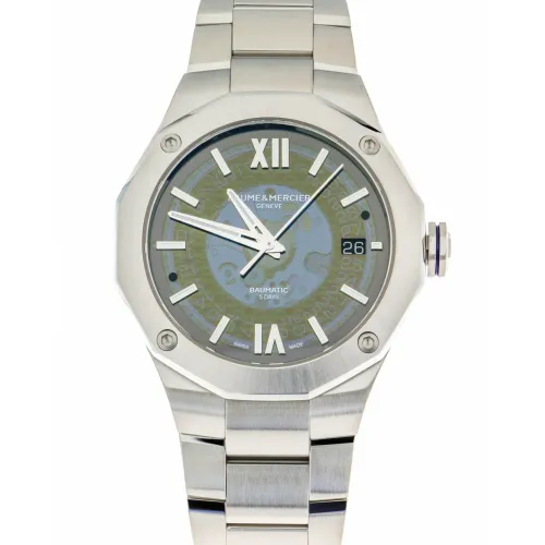 Baume et Mercier , Riviera Automatic Blue Dial Steel Watch ,Blue female, Sizes: ONE SIZE