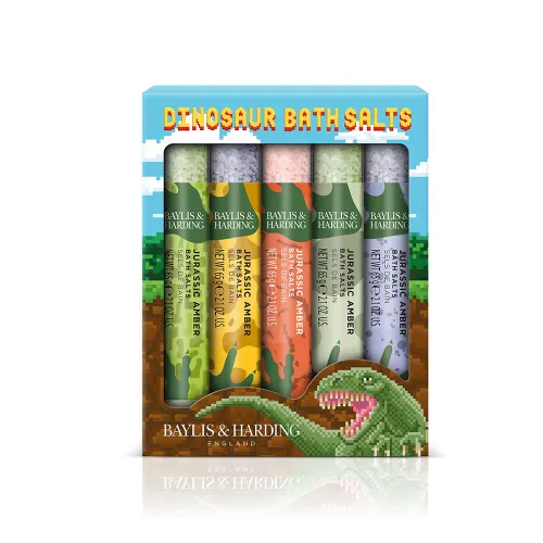 Baylis & Harding Dinosaur 5 Test Tube Bath Salts Gift Set