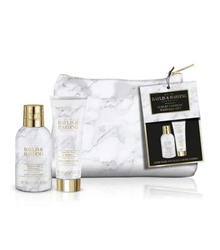 Baylis & Harding Elements Grey White Tea & Neroli Marble Effect Wash Bag Gift Set New Look