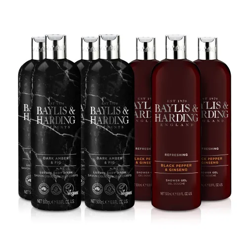 Baylis & Harding Shower Bundle: 3 x 500 ml Elements Dark