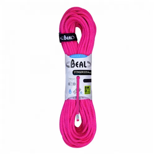 Beal - Stinger III Golden Dry 9.4 mm - Single rope size 50 m, pink