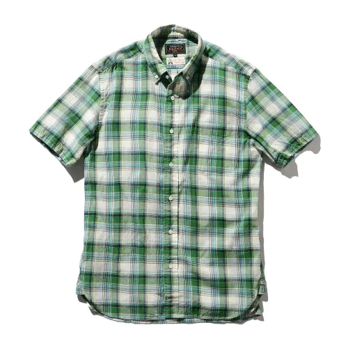 Beams Plus , Beams Plus B.d. Short Sleeve Indian Madras Check Green ,Green male, Sizes: