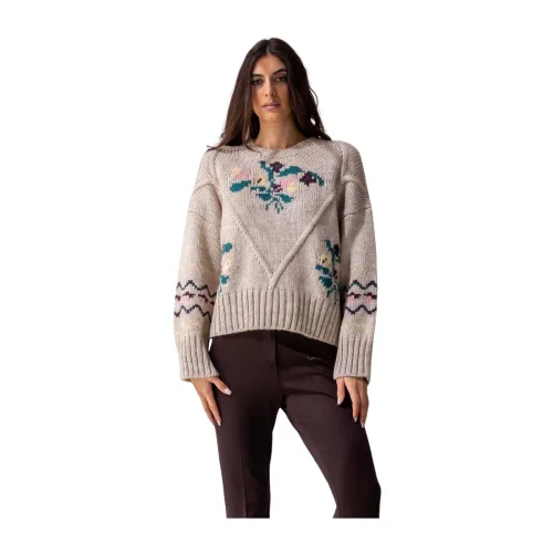 Beatrice .b , Jacquard Print Sweater in Beige ,Beige female, Sizes: