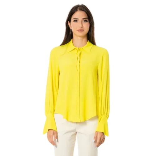 Beatrice .b , Silk Shirt - Lime Color ,Green female, Sizes: