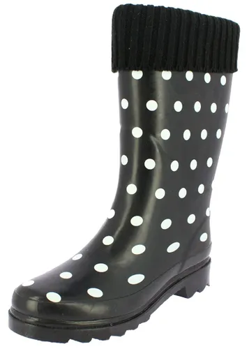 Beck Women's Dots Wellington rain boots