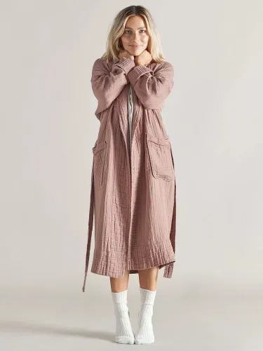 Bedfolk Dream Cotton Robe - Rust - Female