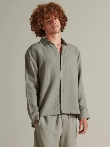 Bedfolk Linen Shirt - Khaki - Male