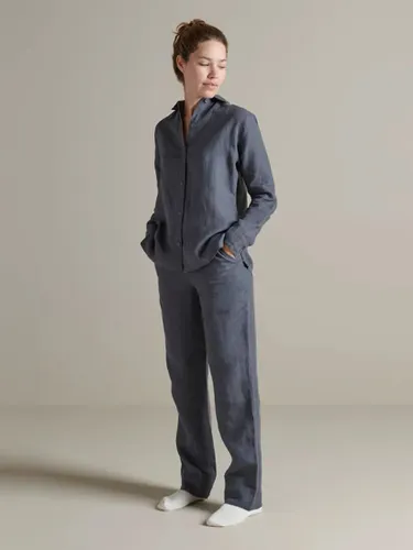 Bedfolk Linen Shirt Pyjama Set - Ink - Female