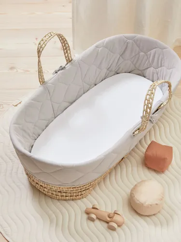 Bedfolk Moses Basket Fitted Sheet - Snow - Unisex - Size: Moses Basket