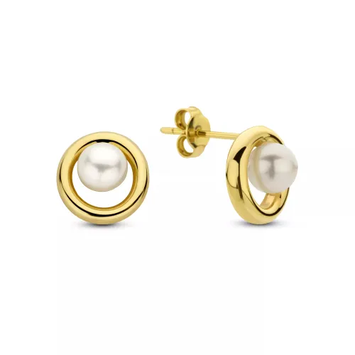 BELORO Earrings - Beloro Jewels Monte Napoleone Perla 375 Gold Ohrst - gold - Earrings for ladies