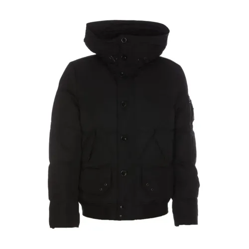 Belstaff , Black Padded Jacket with Hood ,Black male, Sizes: