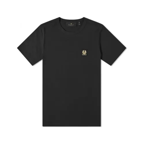 Belstaff , Classic Black Round Neck T-Shirt ,Black male, Sizes: