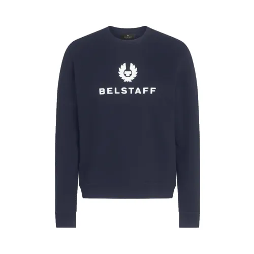 Belstaff , Dark Ink Signature Crewneck Sweatshirt ,Blue male, Sizes: