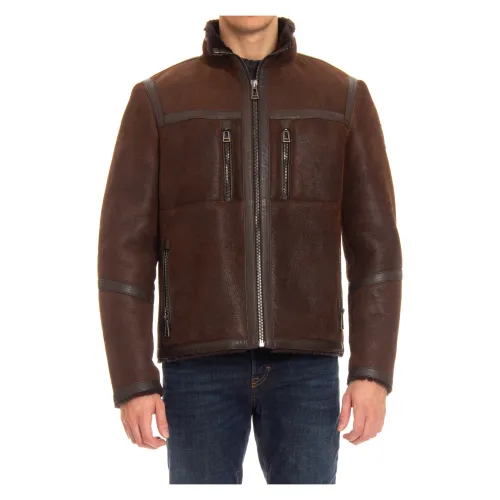 Belstaff , Leather Jacket ,Brown male, Sizes: