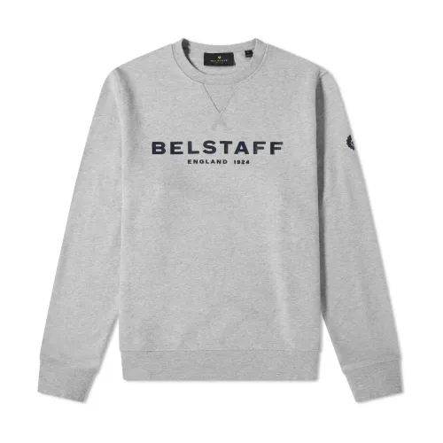 Belstaff , Mens Bouclé Cotton Sweatshirt ,Gray male, Sizes: