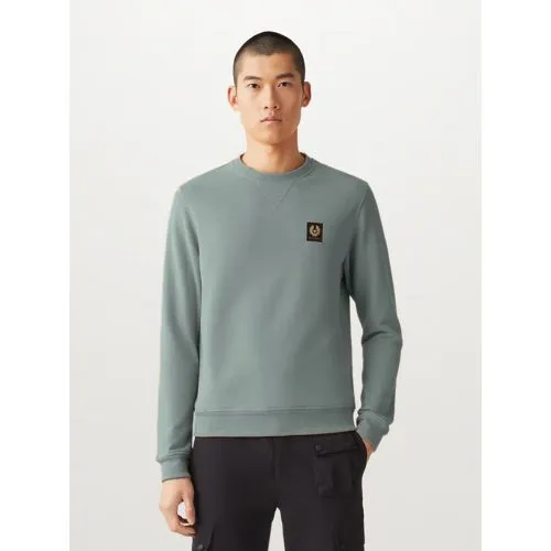 Belstaff Mens Mineral Green Cotton Fleece Sweatshirt