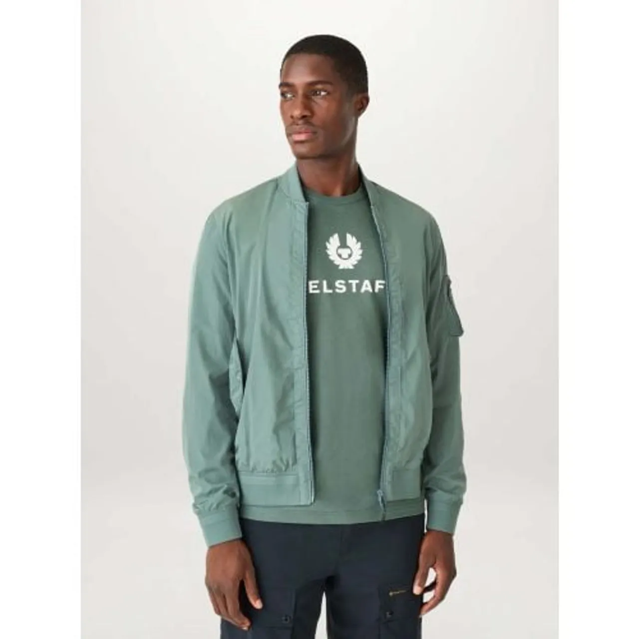 Belstaff Mens Mineral Green Signature T-Shirt