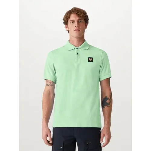 Belstaff Mens New Leaf Green Cotton Pique Polo Shirt