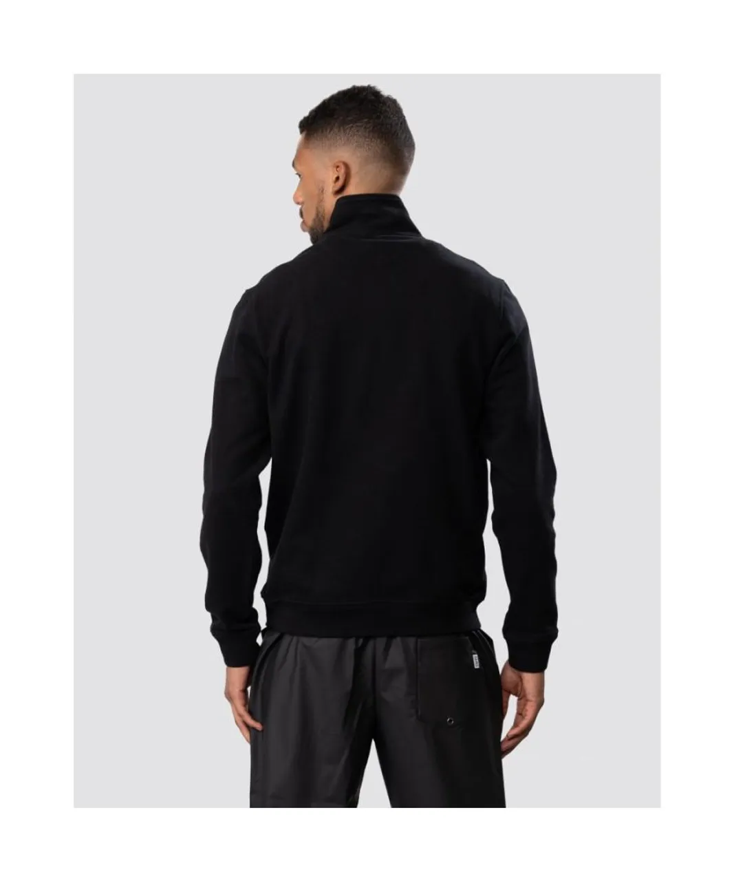Belstaff Mens Quarter Zip Sweatshirt - Black Cotton