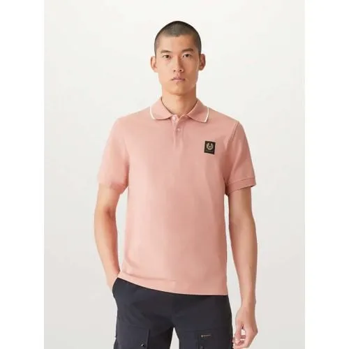 Belstaff Mens Rust Pink Tipped Polo Shirt