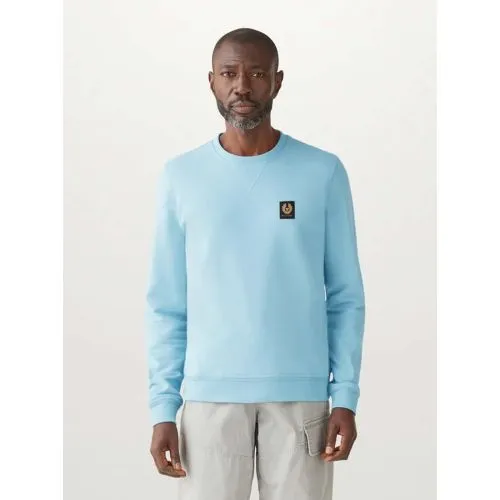 Belstaff Mens Skyline Blue Cotton Fleece Sweatshirt