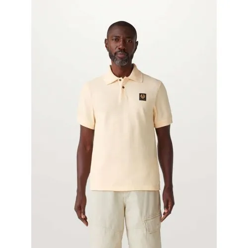 Belstaff Mens Yellow Sand Cotton Pique Polo Shirt