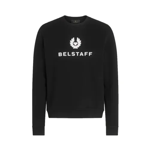 Belstaff , Signature Crewneck Sweatshirt in Black ,Black male, Sizes: