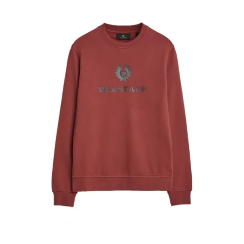 Belstaff , Signature Crewneck Sweatshirt in Lava Red ,Red male, Sizes: