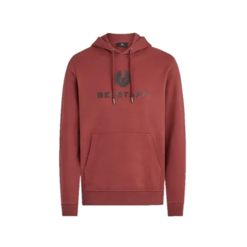 Belstaff , Signature Hoodie in Lava Red ,Red male, Sizes: