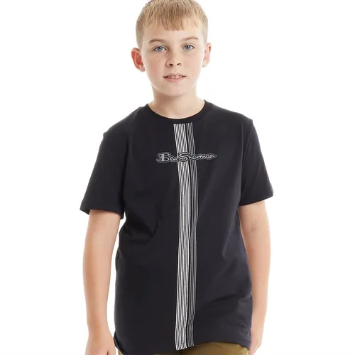 Ben Sherman Boys Center Barcode T-Shirt Black