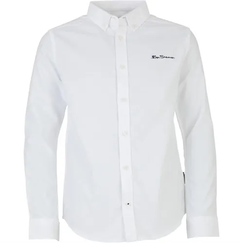 Ben Sherman Boys Oxford Long Sleeve Shirt Bright White