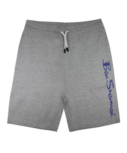 Ben Sherman Logo Mens Grey Shorts Cotton