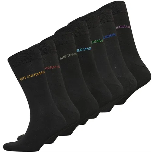 Ben Sherman Mens Hedgehunter Seven Pack Socks Pack A -black