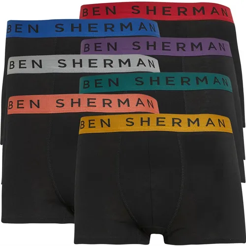Ben Sherman Mens Mark Seven Pack Trunks Black