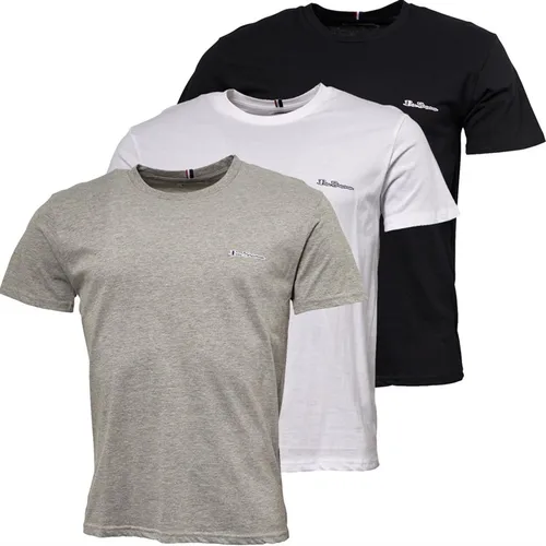 Ben Sherman Mens Otto Three Pack T-Shirts Black/White/Grey