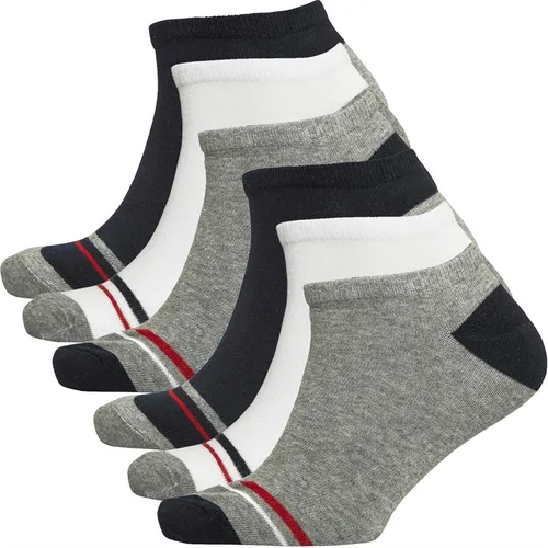 Ben Sherman Mens Peppers Pride Six Pack Trainer Socks White/Navy/Grey Marl/White/Navy/Grey Marl